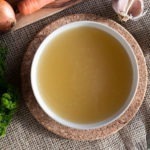 Chicken bone broth with vegetables